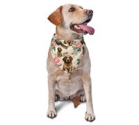 Chien De Saint-Hubert Et Fleurs Bandana pour Chiens Élégant Mouchoir pour Chien Lavable Bavoir Triangulaire pour Chiot Animaux Chiens