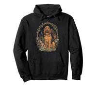 Chien De Saint-Hubert Fleurs Sauvages Cottagecore Esthétique Sweat à Capuche