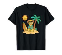 Chien de Surf hawaïen sur Le Paradis Tropical de la Plage T-Shirt