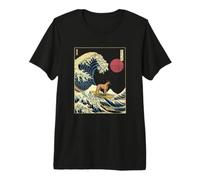 Chien de Surf Malinois Japonais Kanagawa Wave T-Shirt Haut de Gamme