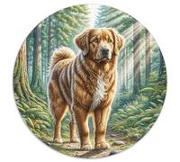 Chien de Terre-Neuve 1000 Piece Puzzle Rond, pour Enfants Adult De Forme Irrégulière, Unique Jigsaw pour La Famille Amis De Qualité Supérieure 1000pcs (67.5x67.5cm)