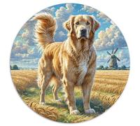 Chien de Terre-Neuve 1000 Piece Puzzle Rond, pour Enfants Adult Jouets De Anti Stress Unique Jigsaw pour La Famille Amis De Qualité Supérieure 1000pcs (67.5x67.5cm)