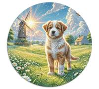 Chien de Terre-Neuve Puzzle Rond 1000 Pièces Enfants Cadeaux Inspirational Voyage Célèbres Unique Décompression' Impossible Pression Réduite 1000pcs (67.5x67.5cm)