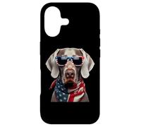Chien de Weimar américain propriétaire du Jour de l'Incependence du 4 Juillet Coque pour iPhone 17