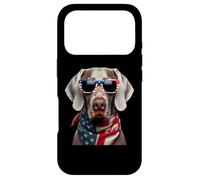 Chien de Weimar américain propriétaire du Jour de l'Incependence du 4 Juillet Coque pour iPhone 17 Pro
