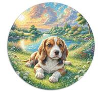 Chien d'eau Espagnol Circulaire Puzzles Convient pour Adultes Et Enfants 1000 Pièces, Fun Défiant Unique Toy (67.5x67.5cm)