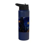 Chien d'eau espagnol Van Gogh Nuit étoilée Stainless Steel Insulated Water Bottle