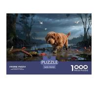 Chien d'eau espagnolPuzzle 1000 Pièces Chien Contes Magiques, Adultes/Enfants, Le Cabanon De L'Artiste, Décoration, Cadeau 70x50cm/1000pcs