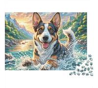 Chien d'eau Portugais 1000 Pièces Puzzle Impossible Belle Décoration Familiale Chien d'eau Portugais in Water Puzzle Jouets De Jeu pour Adultes Et Enfants 52x38cm/1000pcs