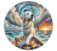 Chien d'eau Portugais 1000 Pièces Puzzle pour Adultes Et Enfan Animal Puzzle Rond Décompression Créative Jeu Cadeau Unique 1000pcs (67.5x67.5cm)
