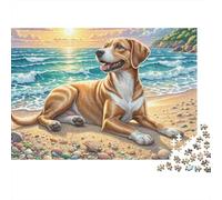 Chien d'eau Portugais 1000 Pièces Puzzle Unique Décoration Moderne Chien d'eau Portugais on Beach Puzzle Jouets De Jeu pour La Famille 52x38cm/1000pcs