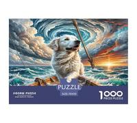 Chien d'eau Portugais Puzzle 1000 Pieces Cadeau Unique Jeu ÉduChatif Challenge Toy À De Qualité Supérieure Peinture Art pour Adultes Enfants 70x50cm/1000pcs