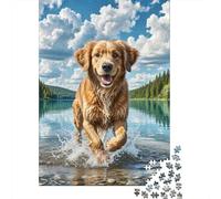 Chien d'eau Portugais Puzzle 1000 Pieces Cadeau Unique Jeu Éduchatif Challenge Toy À De Qualité Supérieure Peinture Art pour Adultes Et Enfants À Partir De 12 Ans 1000pcs (75x50cm)