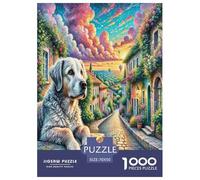 Chien d'eau Portugais Puzzles 1000 Pieces Cadeau Unique Jeu Éduchatif Challenge Toy À De Qualité Supérieure Peinture Art pour Adultes Et Enfants À Partir De 14 Ans 70x50cm/1000pcs