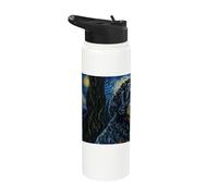 Chien d'eau portugais Van Gogh Nuit étoilée Stainless Steel Insulated Water Bottle