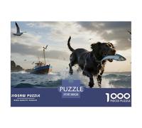 Chien d'eau portugais1000 Pièces PuzzleChien Contes Magiques, Adultes/Enfants, Le Cabanon De L'Artiste, Décoration, Cadeau 38x26cm/1000pcs