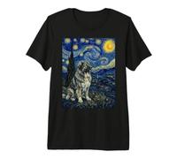 Chien des Carpates roumain Van Gogh Nuit étoilée T-Shirt Haut de Gamme