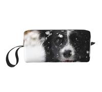 Chien des neiges Border Collie, Trousse de Maquillage Trousse à cosmétiques Trousse de Toilette de Voyage Portable Pochette de Maquillage