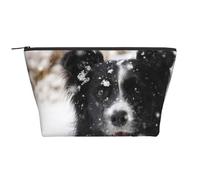 Chien des neiges Border Collie, Trousse de Toilette Trousse de Maquillage Sac à cosmétiques Trousse de Toilette de Voyage Portable