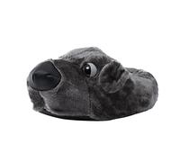 Chien Design Pantoufles pour Hommes et Femmes Mignon Animal Doux Drôle Maison Intérieur Hiver Chaud Sol Chaussures Dessin Animé Talon Haut Plateforme Carré - Gris - Taille Unique