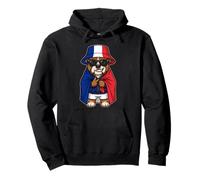 Chien Dessin Couleurs Nationales France Drapeau Été Bulldog Sweat à Capuche