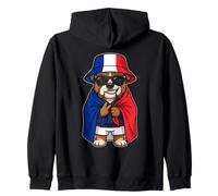 Chien Dessin Couleurs Nationales France Drapeau Été Bulldog Sweat à Capuche