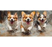 Chien Diamond Painting Adulte 30x60CM Diamond Painting Animal 5D DIY Strass Kit Broderie Point de Croix Peinture Diamant Canevas Kit Complet Adulte pour Cadeau Femme Tableau Decoration Murale ZSHD0727
