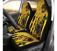 Chien Doberman Chien Doberman Et Tournesol Drapeau des États-Unis Housses De Siège De Voiture Lot De 2 Respirant Housses Siège Avant Couvre Sièges Auto pour Passager Monospaces
