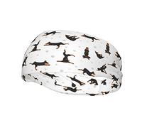 Chien Doberman Donut Cake Cupcake Bunny Bandeaux d'entraînement pour femmes et hommes antidérapants, bandeau de sport, de course, larges bandeaux pour cheveux pour femmes, bandeau pour anniversaire, y