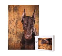 Chien Doberman Pinscher Cool,Puzzle Familial en Bois de 300 pièces pour Adultes et Adolescents