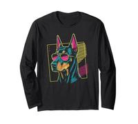 Chien Dobermann Pinscher Rétro 80 pour Hommes et Femmes Manche Longue