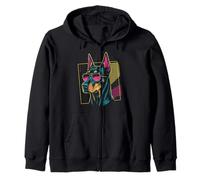 Chien Dobermann Pinscher Rétro 80 pour Hommes et Femmes Sweat à Capuche