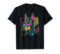Chien Dobermann Pinscher Rétro 80 pour Hommes et Femmes T-Shirt