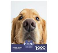 Chien doré Puzzle 1000 Pièces Pet Animauxs pour Adultes Family Games Décoration Intérieure Jeux Éducatifs Cadeaux d'anniversaire pour Noël Tueur Ennuyeux 38x26cm/1000pcs