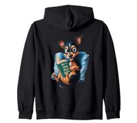 Chien drôle avec livre: Comment former votre humain. D Sweat à Capuche