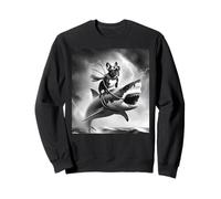 Chien drôle Bouledogue français chevauchant Un Requin dans Tornado Meme Sweatshirt