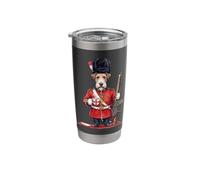 Chien drôle Fox Terrier Londres KING'S GUARD Angleterre Gobelet isotherme en acier inoxydable double paroi