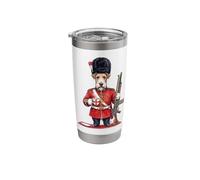 Chien drôle Fox Terrier Londres KING'S GUARD Angleterre Gobelet isotherme en acier inoxydable double paroi