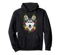 Chien du Connecticut et Fleur de Mirablis colorée Sweat à Capuche