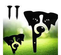 Chien du Jardin Décoration - Statue Réaliste pour La Cour, Pelouse, Chemin Trottoir - Art de Silhouette Animale - Enjeux de Jardin - Noir