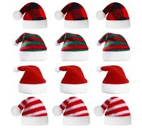 Chien du Père Noël, 12pcs Pet Christmas Hat, Soft Plux GNOME Hats, Mild Modèle Mini Santa Santa pour Chip PUPY Chat