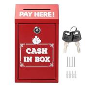 Chien d'urne - Boîtes de dons | Kiste pour le verrouillage | Boîte de dons sûres pour la collecte en espèces avec Castle | Organisateur de stockage en métal Key Slit Slit Charity Letter Box pour la co