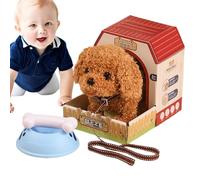 Chien électrique - Peluche électronique qui aboie - Fonctionne avec piles - Jouet réaliste pour chien avec corde, promeneur, aboiement, fronce de queue, partenaire ludique et plus de plaisir