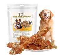 Chien en Cuir de Bœuf Mâche du Poulet Enveloppé, Bâtonnets Dentaires Naturels pour Le Nettoyage des Dents, Friandise Longue Durée pour Petits et Moyens Chiens