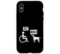 Chien en Fauteuil Roulant Humour Sit Walk Blague Handicap Coque pour iPhone X/XS