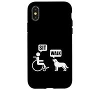 Chien en Fauteuil Roulant Humour Sit Walk Blague Handicap Coque pour iPhone X/XS