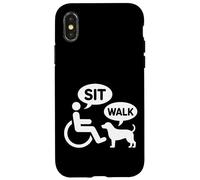 Chien en Fauteuil Roulant Humour Sit Walk Blague Handicap Coque pour iPhone X/XS