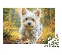 Chien en Forêt Puzzle 1000 Pièces Papier pour Adultes Promenade en Forêt Puzzle en Famille Décoration Maison 52x38cm/1000pcs