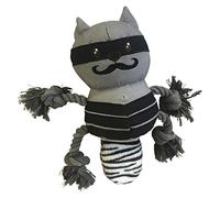 Chien en peluche GLORIA - Taille 21 cm - Teddy Brutus - Jouet pour chien - peluche avec son - texture douce - très résistant - Idéal pour les grands chiens - Couleur gris / noir