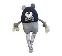 Chien en peluche GLORIA - Taille 23 cm - Teddy Pumba - Jouet pour chien - peluche avec son - texture douce - très résistant - Idéal pour les grands chiens - Couleur Gris / Bleu